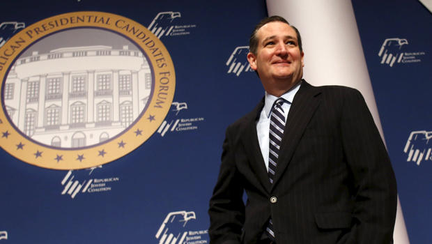 Republican presidential candidate Sen. Ted Cruz, R-Texas, arrives at the Republican Jewish Coalition's Presidential Forum in Washington Dec. 3, 2015. 