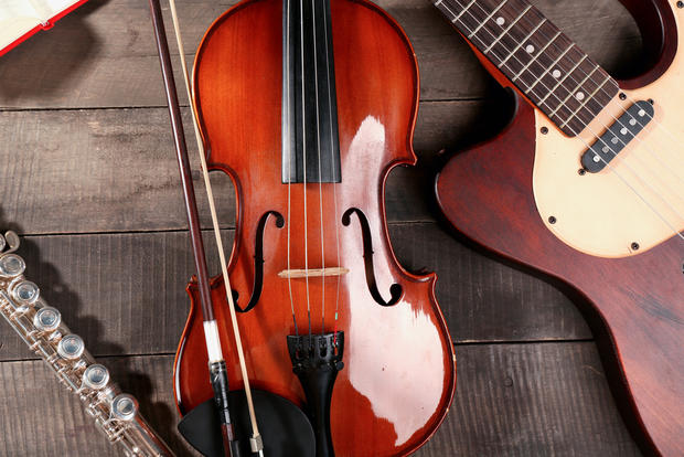 violin guitar musical equipment 