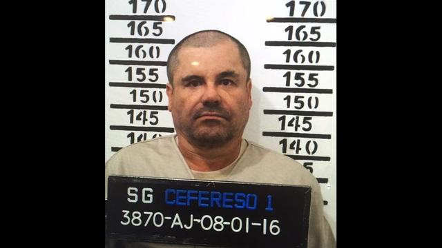 Mexico's most wanted drug lord, Joaquin "El Chapo" Guzman, stands for his prison mug shot with the inmate number 3870 at the Altiplano maximum security federal prison in Almoloya, Mexico, Jan. 8, 2016, in this image released by Mexico's federal government 