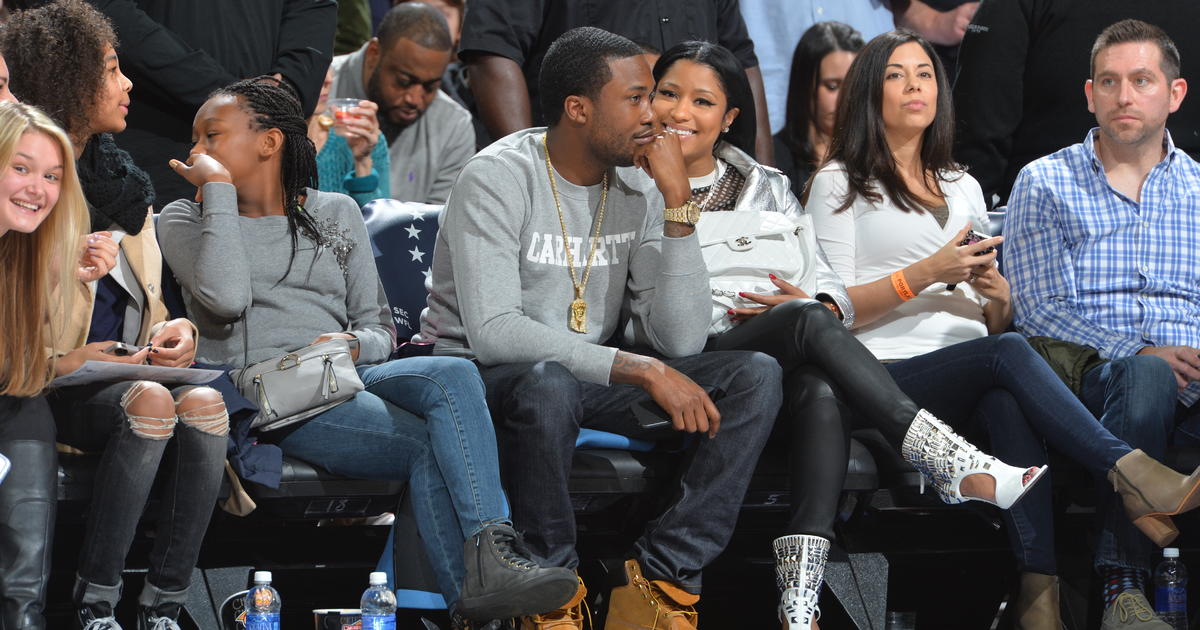 Nicki Minaj and rapper beau Meek Mill enjoy relaxed evening at Philadelphia  76ers