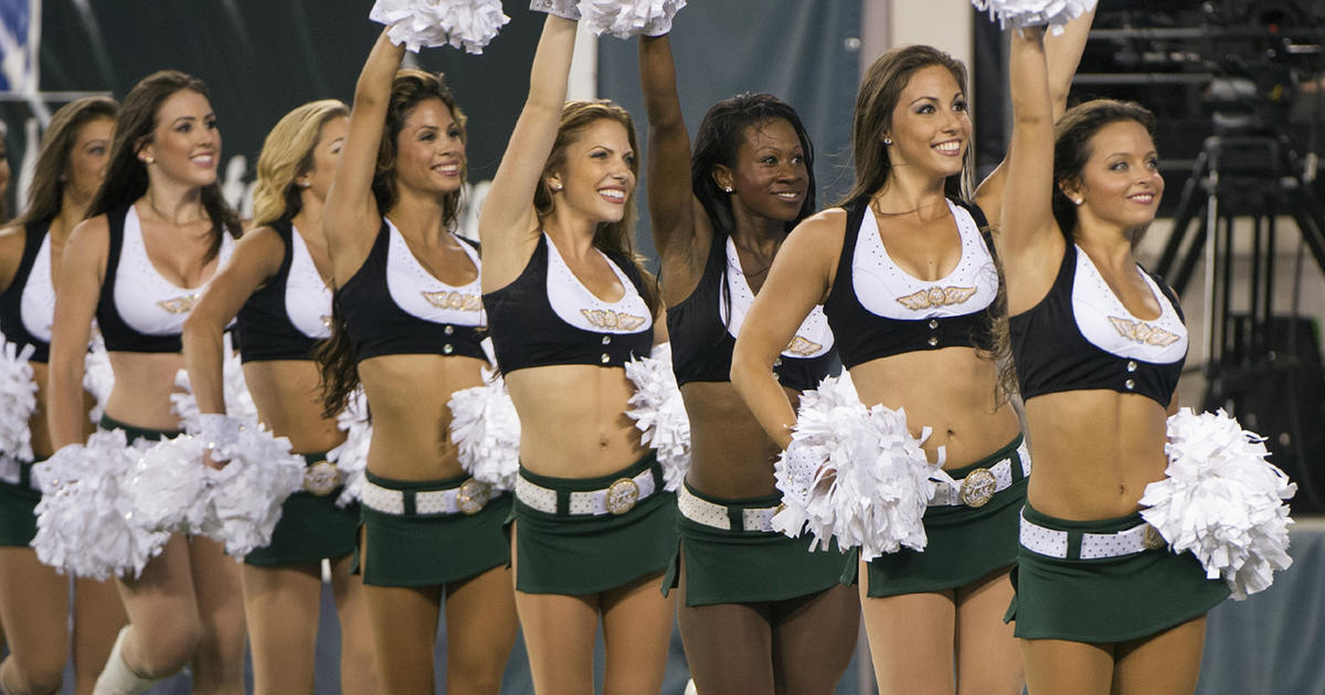 New York Jets Flight Crew Cheerleaders perform during the National