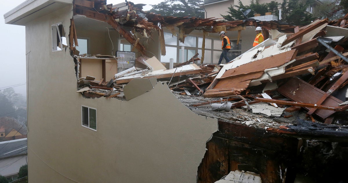 Crews demolish San Francisco house sliding down hill CBS News