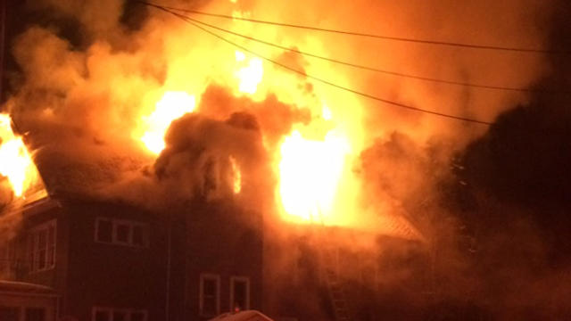 ​A deadly house fire burns in Buffalo, New York, Feb. 19, 2016. 