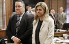 Sportscaster and television host Erin Andrews, right, stands with attorney Scott Carr as the jury enters the room during her civil trial Feb. 25, 2016, in Nashville, Tenn. 