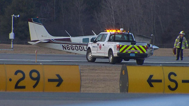 Plane Makes Hard Landing At Hanscom Field 
