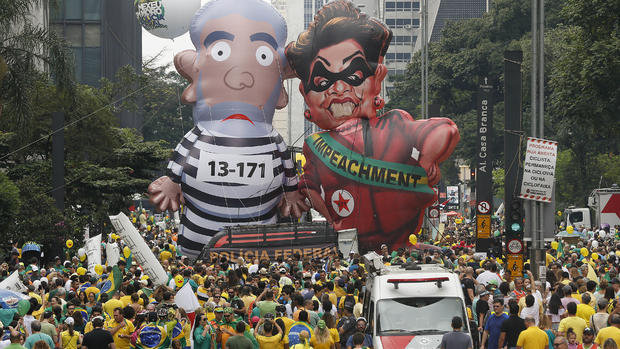 Nearly a million march to oust Brazil's president 