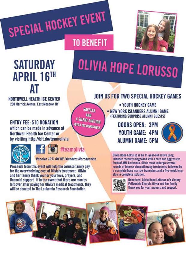 Flyer for Olivia Hope LoRusso benefit 