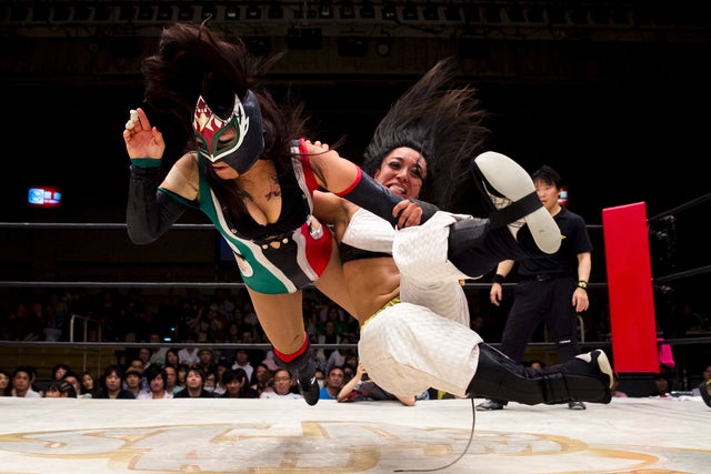 ladies wrestling in dresses Saudi Arabia Apologizes for Glimpse of 'Indecent Women' at Wrestling Event