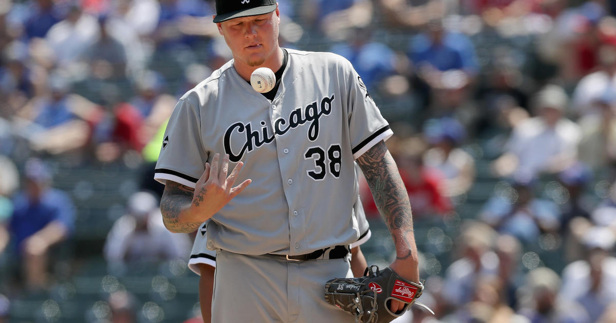 18 May 2016: Chicago White Sox Starting pitcher Mat Latos (38) [7517]  pitches during a game between the Houston Astros and the Chicago White Sox  at US Cellular Field in Chicago, IL. (
