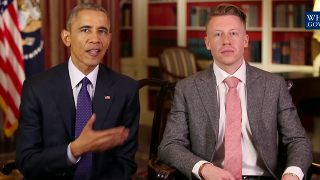 President Obama and Macklemore discuss what Congress can do to expand opioid addiction treatment services and access in a video released May 14, 2016. 