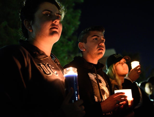 Students at candlelight vigil for slain professor William Klug on UCLA campus on June 2, 2016