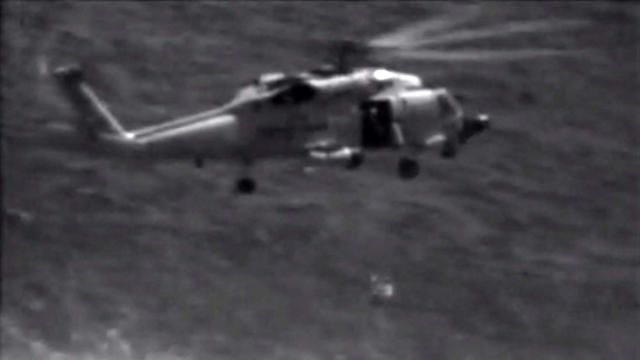 ​A U.S. Coast Guard helicopter crew from Air Station Clearwater, Florida, rescues a man from the Gulf of Mexico on June 2, 2016. 