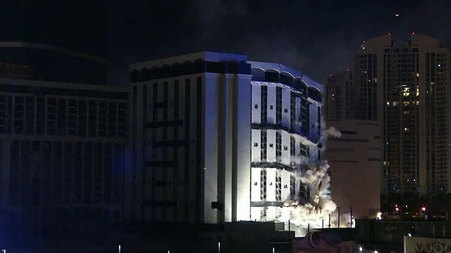 End of a mobster relic: Implosion levels tower of Las Vegas