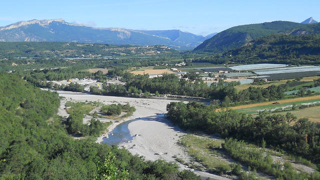 ​An image from Google Earth shows a general view of the Laragne-Monteglin resort in the French Alps 