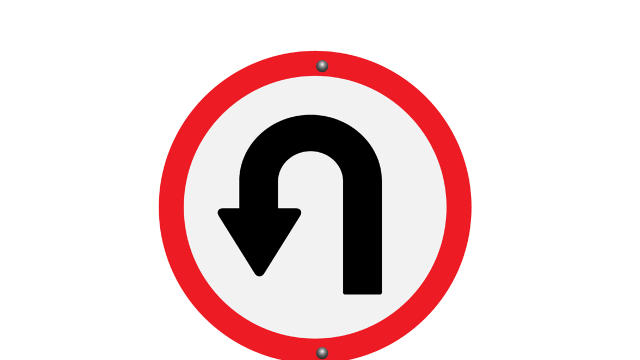 U-turn u turn sign 
