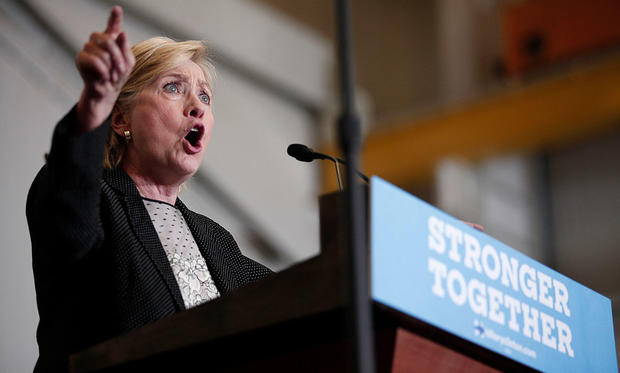 Hillary Clinton Delivers Speech On US Economy In Warren, Michigan 