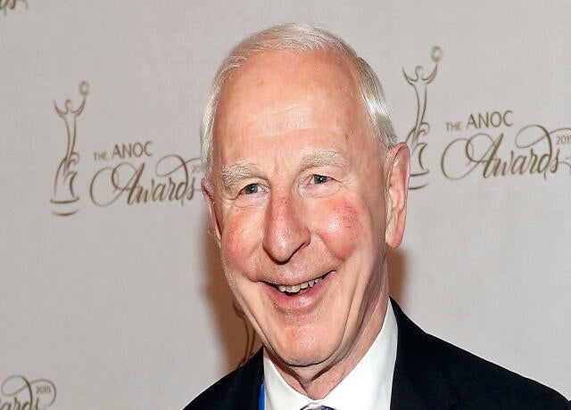 Patrick Hickey poses on the blue carpet prior to the 2015 ANOC Awards in Washington Oct. 29, 2015. 