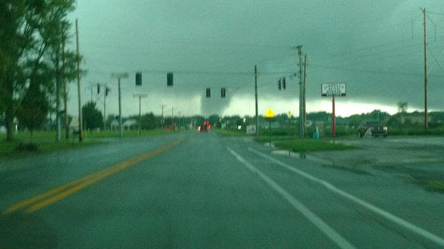 A tornado appears to be moving through Kokomo, Indiana, on Aug. 24, 2016. 