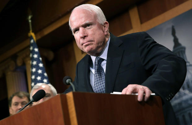 Sen. John McCain, R-Arizona, speaks during a press conference at the U.S. Capitol Feb. 5, 2015, in Washington, D.C. 