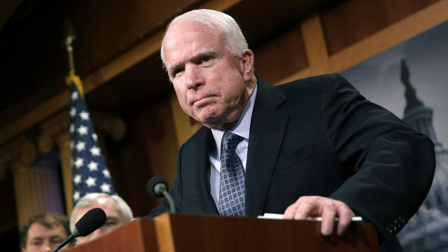 Sen. John McCain, R-Arizona, speaks during a press conference at the U.S. Capitol Feb. 5, 2015, in Washington, D.C. 