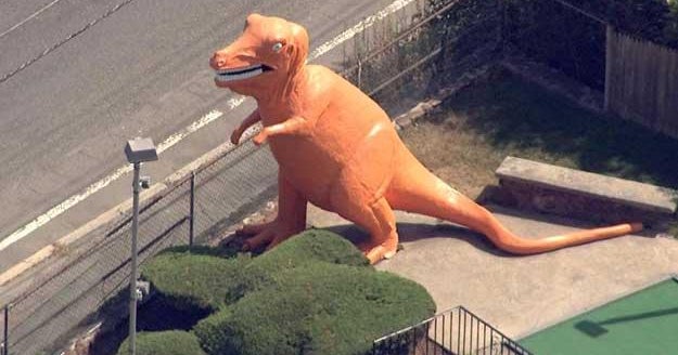 Iconic orange dinosaur in Mass. town saved from extinction - CBS News