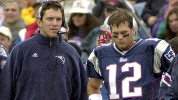 Drew Bledsoe and Tom Brady in 2001 