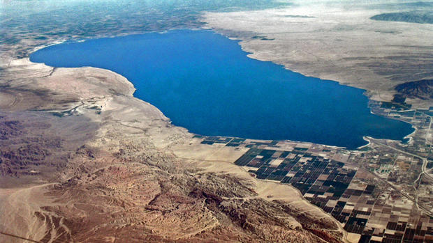 Aerial View of Salton Sea  in the southern California desert. July 30, 2004 (James Irwin / cbsSF.com) 
