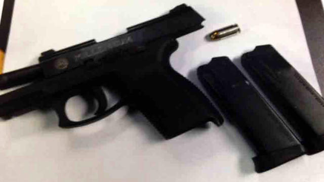 A semi-automatic handgun seized from a Tennessee teenager is seen in this photo obtained by CBS Nashville affiliate WTVF-TV. 