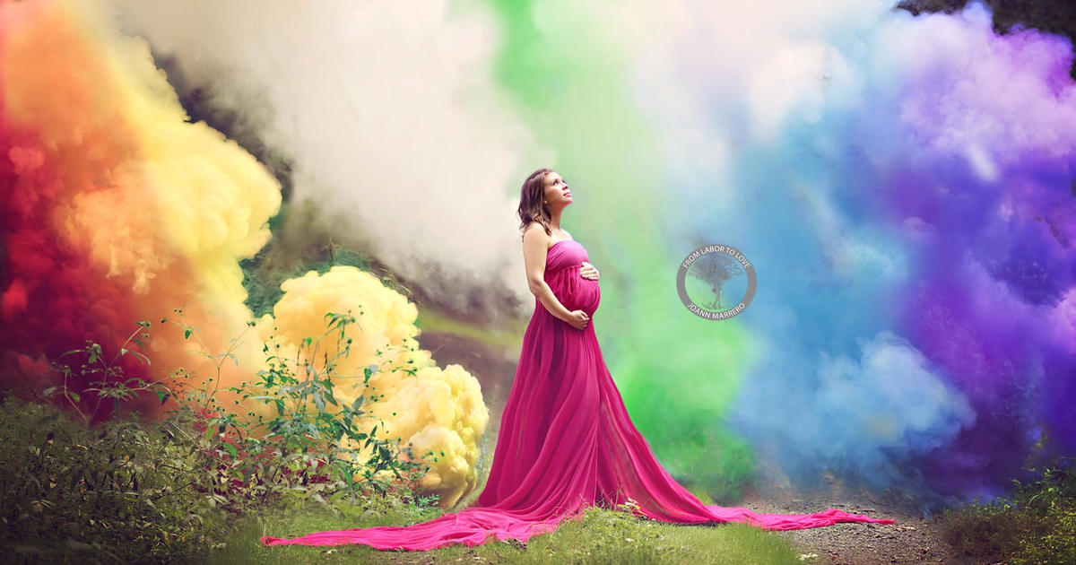 Mom celebrates rainbow baby with stunning photo shoot after 6