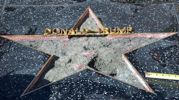 Donald Trump's vandalized Star along the Hollywood Walk of Fame 