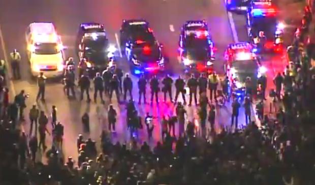 Protesters Block Traffic On I-94 