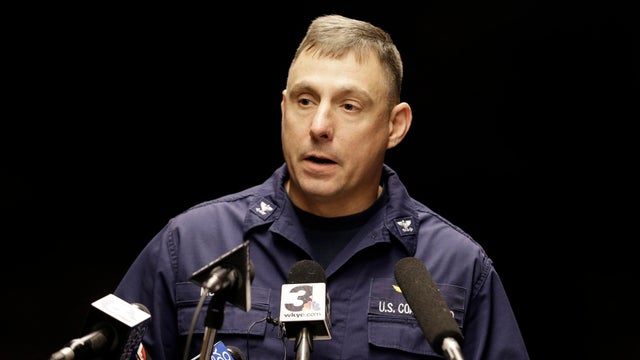 Capt. Michael Mullen of the U.S. Coast Guard answers questions during a news conference at Burke Lakefront Airport Dec. 30, 2016, in Cleveland. 