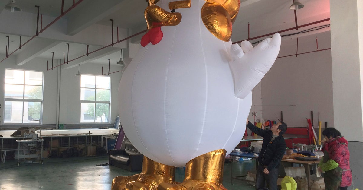 Giant inflatable rooster that reminds people of Donald Trump selling ...