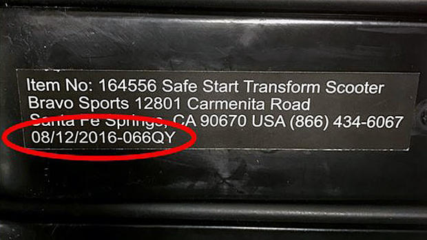 scooter recall label 