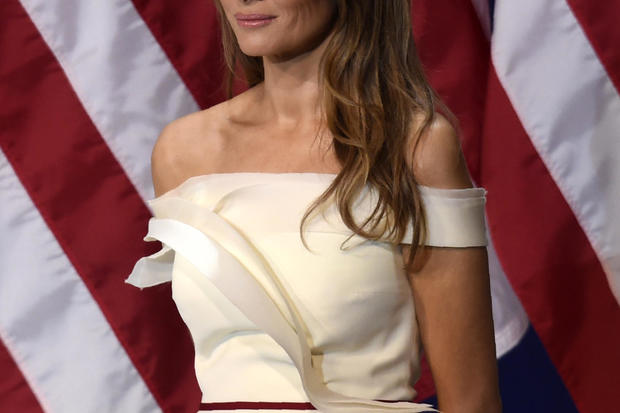 First lady Melania Trump is seen at the Salute to Our Armed Services Inaugural Ball at the National Building Museum in Washington Jan. 20, 2017. 