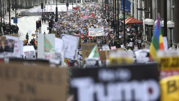 Global protests against Trump's travel ban 