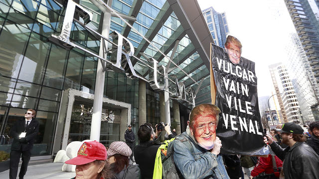 trump hotel protests vancouver british columbia 