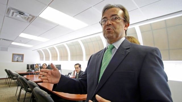 Mexican Consul General Jose Antonio Zabalgoitia talks to reporters as he shows the new offices of the legal defense center at the Mexican Consulate General March 3, 2017, in Miami. 