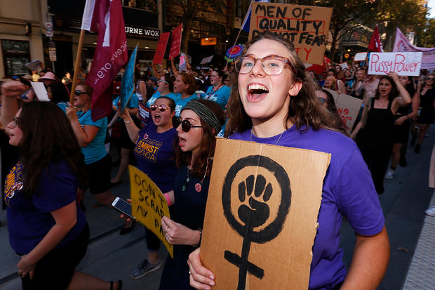 Thousands Of Australians March For Change On International Women's Day 