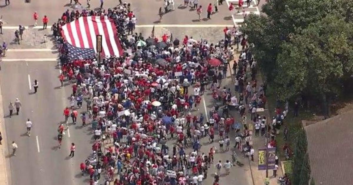 Huge march for immigration attracts thousands in Dallas CBS News