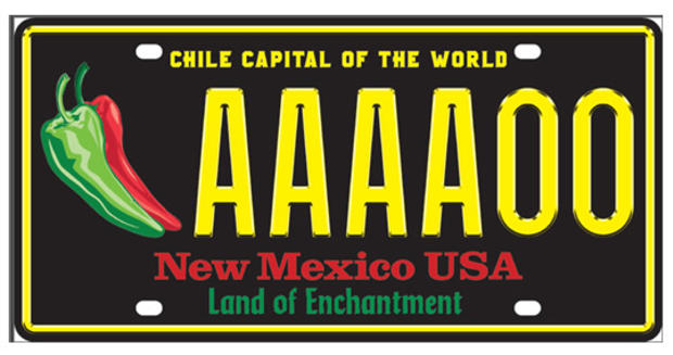 NM chile license plate from KRQE 