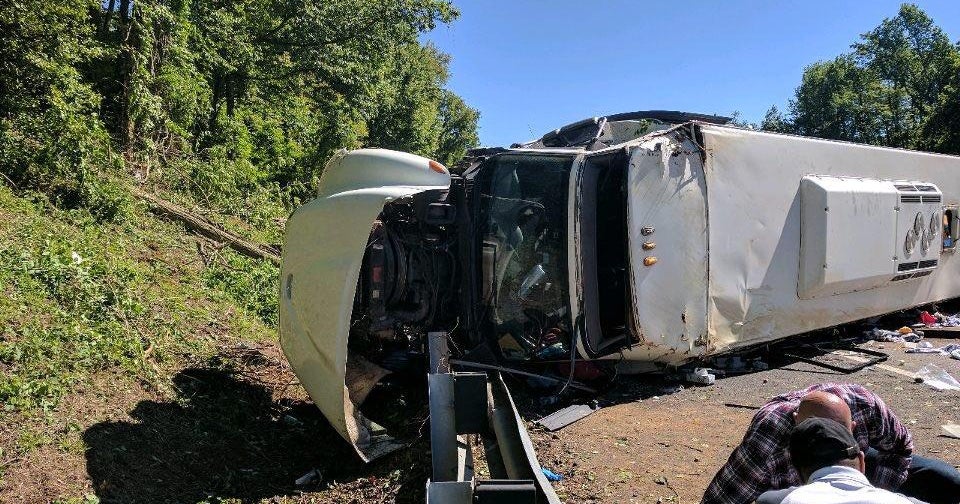 Dozens of children injured after charter bus overturns in Maryland ...