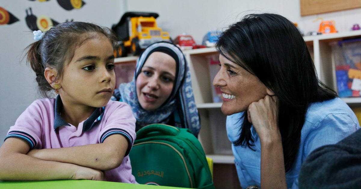 U.N. ambassador Nikki Haley meets refugees on Turkey-Syria border - CBS ...