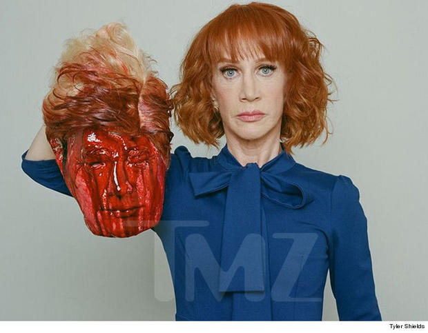 Kathy Griffin holds up Trump head 
