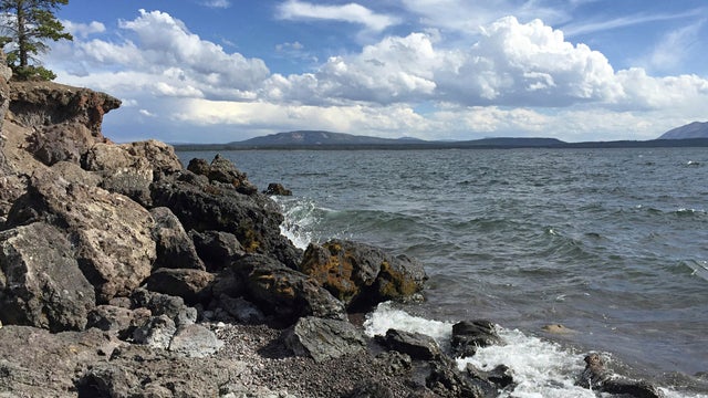 This Sept. 3, 2015, photo provided by the National Park Service shows the West Thumb area of Yellowstone Lake in Mammoth Hot Springs, Wyo. 