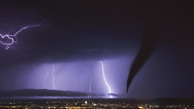 ​Tornado near Minot, North Dakota on May 26, 2014 injured several people in an oil workers camp and tore apart numerous trailers, officials said 