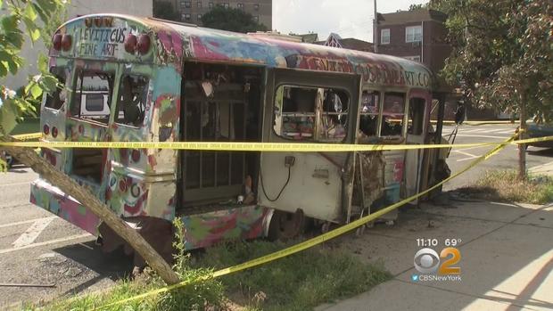 Iconic Brooklyn Bus Goes Up In Flames 