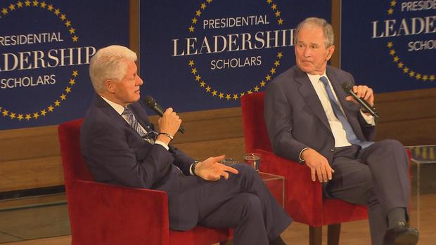 Bill Clinton and George W. Bush 