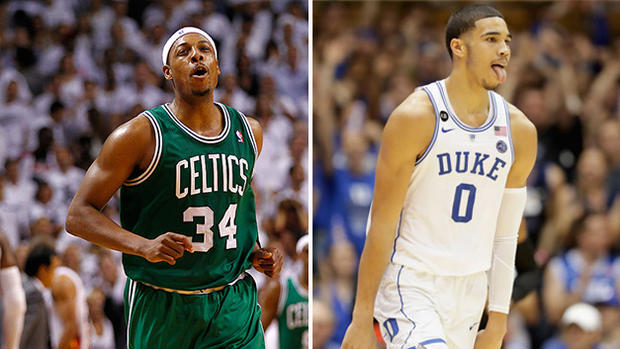 Paul Pierce and Jayson Tatum - Boston Celtics v Miami Heat - Game Five 