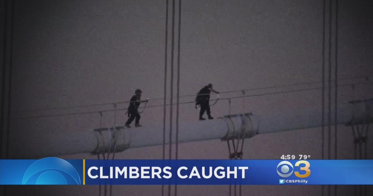 2 Men Arrested After Climbing Ben Franklin Bridge To Take Photos CBS